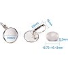 Clear Domed Glass Cabochon Cover and Brass Lever Back Earring Settings for DIY DIY-PH0001-60S-2