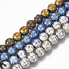Electroplated Natural Lava Rock Beads Strands G-S352-30C-M-1