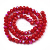 Electroplate Opaque Solid Color Glass Beads Strands EGLA-A034-P10mm-L21-3