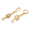 Rack Plating Golden Brass Dangle Leverback Earrings EJEW-B037-09G-2