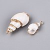 Electroplate Natural Sea Shell Pendants SSHEL-Q100-06KCG-2