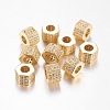 Brass Cubic Zirconia European Beads ZIRC-F001-124G-1