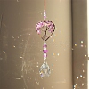 Natural Amethyst Chip Wrapped Heart with Tree of Life Hanging Ornaments PW-WG90532-02-1