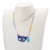 Rainbow Personalized Electroplate Glass Beaded Necklaces NJEW-JN03410-02-4