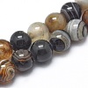 Natural Striped Agate/Banded Agate Beads Strands G-I254-03A-2