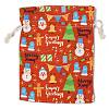 Christmas Theme Cloth Printed Storage Bags ABAG-F010-02C-03-1