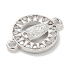 Rack Plating Brass Micro Pave Clear Cubic Zirconia Religion Virgin Mary Connector Charms KK-L224-094P-01-2