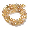 Electroplated Natural Agate Beads Strands G-B191-A07-10mm-08-4