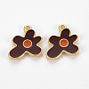 Rack Plating Light Gold Alloy Enamel Pendants ENAM-Q444-013G-RS-1
