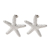 304 Stainless Steel Starfish Stud Earrings EJEW-Z135-02P-03-4