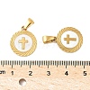 304 Stainless Steel Pave Natural White Shell Flat Round Pendant Necklaces STAS-R168-23G-01-3
