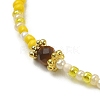 Natural Mixed Gemstone & Seed Braided Bead Bracelet BJEW-JB09613-4