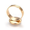 Ion Plating(IP) Adjustable 201 Stainless Steel Finger Rings Components STAS-G187-01G-12mm-3