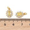 SHEGRACE Brass Micro Pave Cubic Zirconia Pendants XGRQ2O150-446C-G-3
