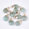 Electroplate Natural Green Aventurine Charms X-G-S344-09J-1