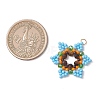 Glass Seed Beaded Pendants PALLOY-MZ01241-03-2