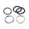 Natural  Mixed Stone Beads Stretch Bracelets BJEW-JB03852-1