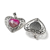 Natural Banded Agate Dyed Peach Love Heart Pendants G-G158-01X-2