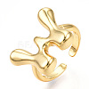 Brass Letter Open Cuff Rings for Women RJEW-G313-01W-G-3
