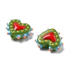 Baking Paint Glass Bumpy Beads Heart X-LAMP-V001-07E-3