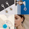 12Pcs 6 Colors Alloy Glass Pendants ALRI-YW0001-33-6