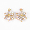 Brass Clear Cubic Zirconia Pendants X-ZIRC-S068-025-NF-1