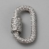 Brass Micro Pave Clear Cubic Zirconia Screw Carabiner Lock Charms DIY-WH0064-18P-1