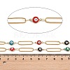 304 Stainless Steel Enamel Evil Eye & Long Oval Link Chains CHS-K021-12G-04-3
