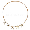 Bohemian Alloy White Enamel with Iron Starfish Link Belly Body Chains for Women AJEW-WH20006-348-1