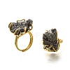 Nuggets Electroplate Natural Agate Cluster Finger Rings RJEW-K288-02G-3