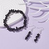 Natural Obsidian Chips Beaded Jewelry Set SJEW-JS01232-01-2