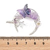 Natural Amethyst Round Chip Wire Wrapped Pendants PALLOY-TA00437-02-3