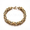 Trendy 304 Stainless Steel Byzantine Chain Bracelets BJEW-L510-06-2