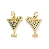 Brass Micro Pave Colorful Cubic Zirconia Charms KK-E068-VF158-2