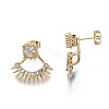 Brass Micro Pave Clear Cubic Zirconia Stud Earrings EJEW-T011-007-NF-4