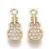 Brass Micro Pave Clear Cubic Zirconia Charms KK-S355-015-NF-2