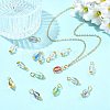 20Pcs 10 Colors Transparent Glass Pendants PALLOY-FS00073-5