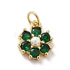 Rack Plating Brass Micro Pave Cubic Zirconia Charms KK-A160-22F-G-1