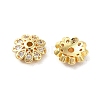 Rack Plating Brass Micro Pave Clear Cubic Zirconia Bead Caps KK-D100-03KCG-2