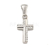 304 Stainless Steel Cubic Zirconia Pendants STAS-C102-04A-P-1