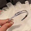 Alloy Crystal Rhinestone Cuff Bangles for Women FS-WG50859-01-1