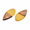 Transparent Resin & Walnut Wood Pendants RESI-N025-031-C08-3