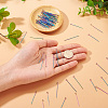 100Pcs 2 Style Rainbow Color 304 Stainless Steel Eye Pins STAS-PJ0001-17-5