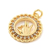 Brass Micro Pave Clear Cubic Zirconia Pendants KK-U007-01G-03-2