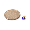8Pcs 8 Color Flower Glass Seed Beaded Charms PALLOY-JF02004-02-3