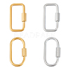 Unicraftale 4Pcs 4 Styles Ion Plating(IP) 304 Stainless Steel Screw Carabiner Lock Charms STAS-UN0053-33-1