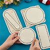 6Pcs 6 Style Flat Round PU Leather Knitting Crochet Bags Nail Bottom Shaper Pad DIY-PH0021-06A-3