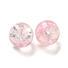Transparent Spray Painting Crackle Glass Beads GLAA-L046-01B-38-2