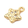 Brass Micro Pave Clear Cubic Zirconia Charms KK-F916-31G-2