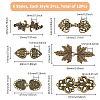 SUPERFINDINGS 12Sets 6 Styles Tibetan Style Zinc Alloy Hook Button FIND-FH0009-29-2